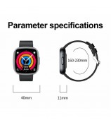 ET593 ECG Bluetooth Call Sports Watch Body Temperature Health Monitoring Smart Watch - Black