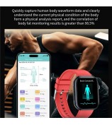 ET587 Bluetooth Call Sports Watch Body ECG Temperature Health Monitoring AMOLED Screen Smart Watch - Black