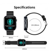 ET587 Bluetooth Call Sports Watch Body ECG Temperature Health Monitoring AMOLED Screen Smart Watch - Black