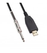 USB Guitar Cable USB 2.0 Interface Male to 1/4 Inch TS(6.35)Jack Connector Cord Electric Guitar Audio Cable US48S [2M]