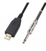 USB Guitar Cable USB 2.0 Interface Male to 1/4 Inch TS(6.35)Jack Connector Cord Electric Guitar Audio Cable US48S [2M]