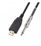 USB Guitar Cable USB 2.0 Interface Male to 1/4 Inch TS(6.35)Jack Connector Cord Electric Guitar Audio Cable US48S [2M]