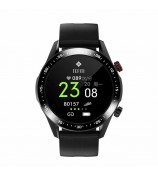 E12 Smart Watch Fitness Tracker Heart Rate Blood Pressure Monitor GPS Bluetooth Phone Call TPU Band - Black