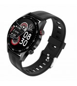 E12 Smart Watch Fitness Tracker Heart Rate Blood Pressure Monitor GPS Bluetooth Phone Call TPU Band - Black