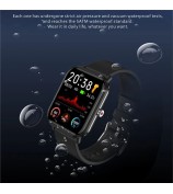 MX09 1.7 inch Bluetooth Call Heart Rate Blood Pressure Monitor Smart Watch Fitness Tracker Sport Smartwatch - Black