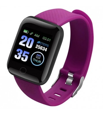 116PLUS Waterproof Smart Watch Heart Rate Sleeping Health Monitoring Intelligent Smart Bracelet Band with Silicone Strap - Purple