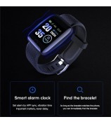 116PLUS Waterproof Smart Watch Heart Rate Sleeping Health Monitoring Intelligent Smart Bracelet Band with Silicone Strap - Purple