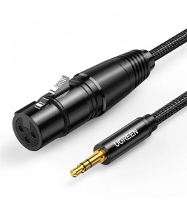 UGREEN 2m 3.5mm Male to 3 Pin XLR Female Audio Cable Nylon Braided Cord for Microphone Speakers Sound Consoles Amplifier