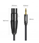 UGREEN 2m 3.5mm Male to 3 Pin XLR Female Audio Cable Nylon Braided Cord for Microphone Speakers Sound Consoles Amplifier