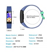 Y99C 0.96 inch Children Smart Watch IP68 Waterproof Sports Bracelet Multifunctional Health Watch with Step Count/Sleep/Heart Rate Monitoring - Blue
