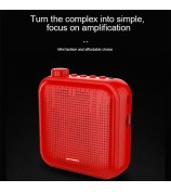 APORO T15 Portable Voice Amplifier Microphone Personal Mini HiFi Stereo Audio Speaker Supporting TF Card for Teachers Guides Instructors - Red