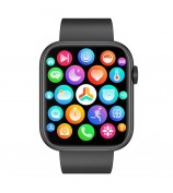 QX7 1.85-inch HD Screen Smart Watch Bluetooth Call Waterproof Sports Bracelet Support Body Temperature Detection True Blood Oxygen Monitoring Health Watch with Rotary Encoder Button - Black