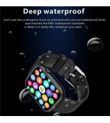 QX7 1.85-inch HD Screen Smart Watch Bluetooth Call Waterproof Sports Bracelet Support Body Temperature Detection True Blood Oxygen Monitoring Health Watch with Rotary Encoder Button - Black