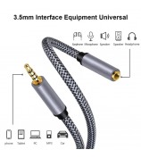 1.5m 3.5mm Male to Female Audio Cable HiFi Stereo Nylon Braided Aux TRRS Audio Extension Cable for Microphone Speaker Headphone