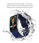 E600 1.47" HD Smart Watch Blood Oxygen Heart Rate Blood Pressure Monitoring Waterproof Sports Bracelet with Leather Strap - Black
