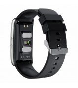 E600 1.47" HD Smart Watch Blood Glucose / Oxygen / Pressure Heart Rate Monitoring Waterproof Sports Bracelet with Silicone Strap - Black