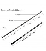 3m 3 Section Telescopic Aluminum Alloy Background Support Cross Arm Crossbar for Background Cloth Frame