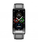 TK70 1.47-inch Touch Screen Watch ECG Blood Glucose Heart Rate Blood Pressure Monitoring Smart Bracelet, Leather Strap - Black