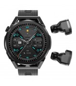 N18 2-in-1 Headset Smart Watch with Earbuds 1.53'' Screen Heart Rate Blood Pressure Fitness Tracker 4GB FLASH Memory - Black