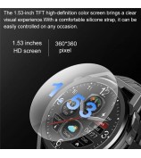 N18 2-in-1 Headset Smart Watch with Earbuds 1.53'' Screen Heart Rate Blood Pressure Fitness Tracker 4GB FLASH Memory - Black