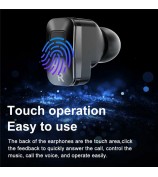 N18 2-in-1 Headset Smart Watch with Earbuds 1.53'' Screen Heart Rate Blood Pressure Fitness Tracker 4GB FLASH Memory - Black