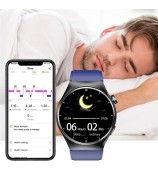F320 Non-invasive Blood Sugar Monitor Watch with Bluetooth Calling Uric Acid Blood Lipids Fitness Tracker - Black / Silicone Strap