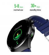 F320 Non-invasive Blood Sugar Monitor Watch with Bluetooth Calling Uric Acid Blood Lipids Fitness Tracker - Black / Silicone Strap