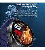 F320 Non-invasive Blood Sugar Monitor Watch with Bluetooth Calling Uric Acid Blood Lipids Fitness Tracker - Black / Silicone Strap
