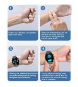 F320 Non-invasive Blood Sugar Monitor Watch with Bluetooth Calling Uric Acid Blood Lipids Fitness Tracker - Black / Silicone Strap