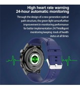 F320 Non-invasive Blood Sugar Monitor Watch with Bluetooth Calling Uric Acid Blood Lipids Fitness Tracker - Black / Silicone Strap