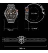 AK57 Health Monitor Bluetooth Call Smart Watch Waterproof Sports Bracelet, Silicone Strap - Black