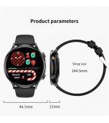 MX40 1.39" Bluetooth Smart Watch with Women Cycle, Heart Rate, Blood Pressure Monitoring Multi-Sport Smart Bracelet - Black / Black