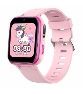 H9 Children Smart Watch Game Music Step Counting Dual Camera Rechargeable Kids Wrist Watch - Pink