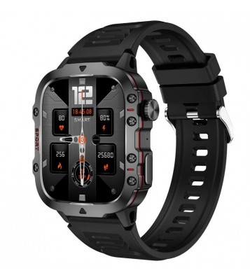 QX11 1.96-inch Display Smart Watch Bluetooth Talk Outdoor Waterproof Anti-Drop Sports Bracelet for Men - Black