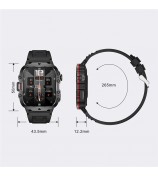 QX11 1.96-inch Display Smart Watch Bluetooth Talk Outdoor Waterproof Anti-Drop Sports Bracelet for Men - Black