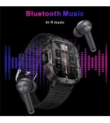 QX11 1.96-inch Display Smart Watch Bluetooth Talk Outdoor Waterproof Anti-Drop Sports Bracelet for Men - Black