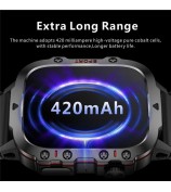 QX11 1.96-inch Display Smart Watch Bluetooth Talk Outdoor Waterproof Anti-Drop Sports Bracelet for Men - Black