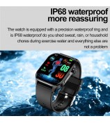 ET580 2.04" AMOLED Screen ECG Health Monitor Smart Watch, Silicone Strap - Black