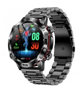 ET482 1.43" AMOLED Smart Watch Bluetooth Call, ECG Sports Bracelet with Steel Strap