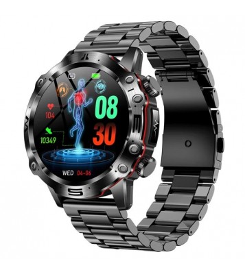 ET482 1.43" AMOLED Smart Watch Bluetooth Call, ECG Sports Bracelet with Steel Strap