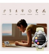 NX17 1.19-inch AMOLED Women Waterproof Bluetooth Calling Smart Watch Fitness Tracker Smart Bracelet - Pink