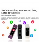 C68 1.1" Smart Bracelet Slim Fitness Watch with Heart Rate Health Monitoring  - Starlight