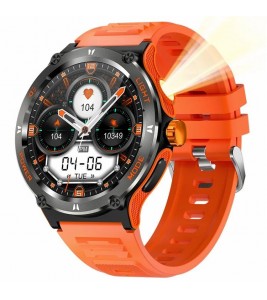 KT76 3ATM Waterproof Health Monitor 1.53-inch Bluetooth Smart Watch with Flashlight - Orange