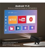 P30 Mini Projector Android 11 WiFi 6 4K 1080P Bluetooth 5.0 Home Cinema Portable Projector - Black / US Plug