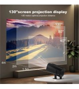P30 Mini Projector Android 11 WiFi 6 4K 1080P Bluetooth 5.0 Home Cinema Portable Projector - Black / US Plug