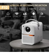 HONGTOP P11 Portable Mini Projector WiFi6 Bluetooth HD Video Home Theater 4+64G LED Projector - EU Plug