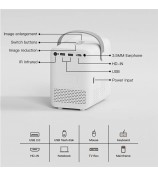 HONGTOP P11 Portable Mini Projector WiFi6 Bluetooth HD Video Home Theater 4+64G LED Projector - EU Plug