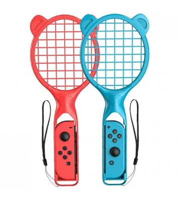 STARTRC GAMES 1 Pair ABS Tennis Racket Handle Holder with Wrist Strap for Nintendo Switch Sports Games