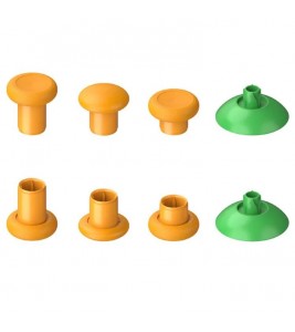 DATA FROG 3 Pairs Thumbstick for Xbox One Elite / One S / Series X / Series S / Sony PlayStation 4 Controller Replacement Rocker with Base - Yellow / Green Base