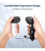 AMVR Q3HS3 1 Pair Controller Grips for Meta Quest 3 / 3S Silicone Battery Cover Sleeve with Hand Strap